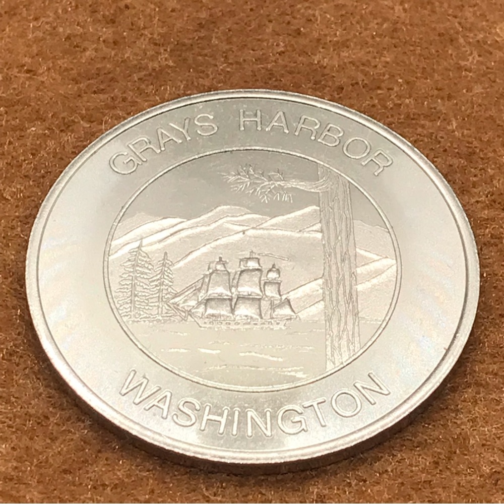 Grays Harbor, Washington token, 100th anniversary of Washington State.